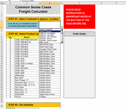 Quick Shipping Estimate Calculator